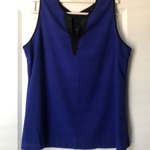 Beautiful lace top, royal blue & black